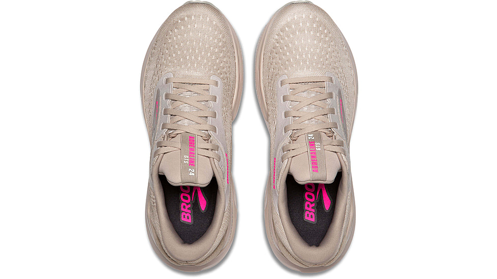 Brooks Adrenaline GTS 24 Road Running Shoes - Womens, Chateau Grey/Coconut/Pink, 6.5 US/Medium, 1204261B159.065