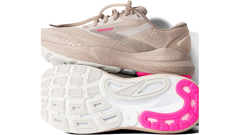 Brooks Adrenaline GTS 24 Running Shoes - Womens, Chateau Grey/Coconut/Pink, 8.5 US, 1204261B159.085