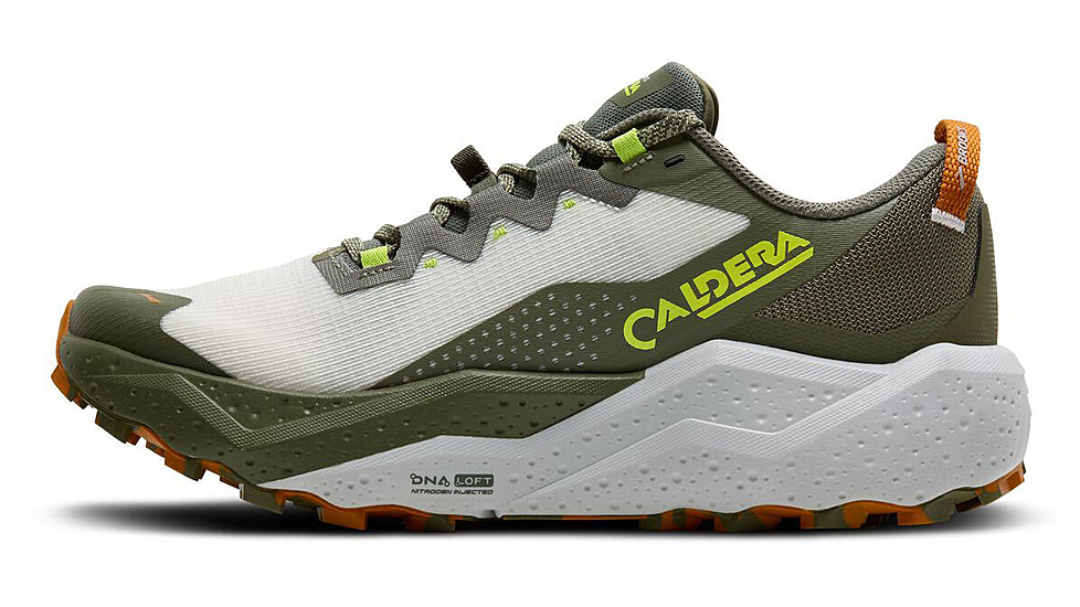 Brooks Caldera 8 Trailrunning Shoes - Mens, Dusty Olive/Lime/Oyster, 8, 1D, 1104401D314.080