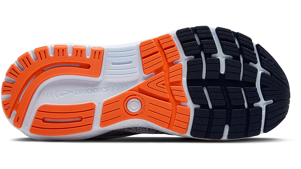 Brooks Ghost 16 Road Running Shoes - Mens, White/Peacoat/Orange, 11.5 US/Medium, 1104181D130.115