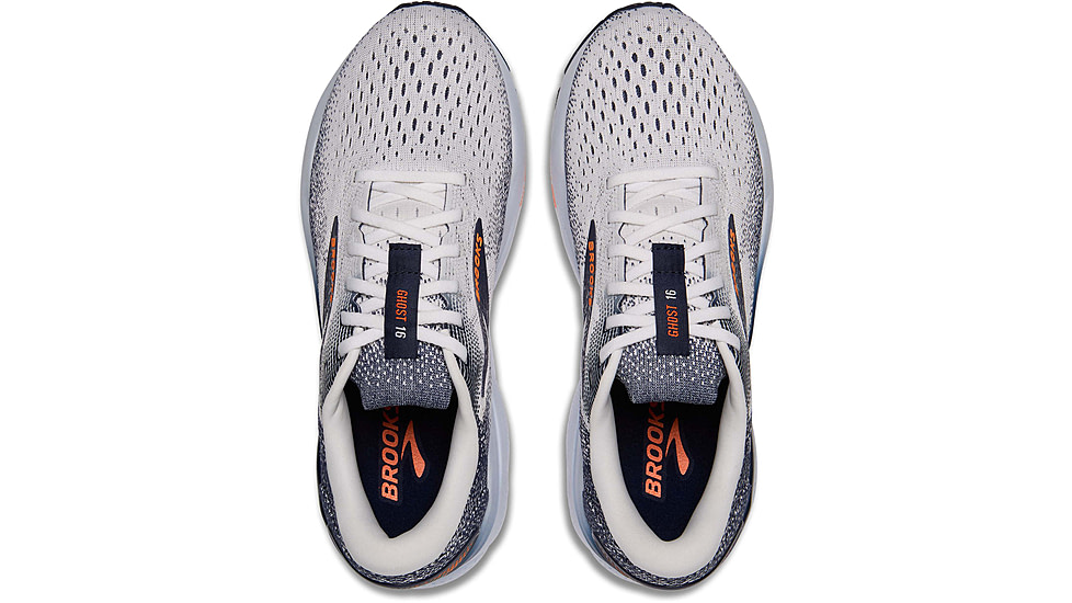Brooks Ghost 16 Road Running Shoes - Mens, White/Peacoat/Orange, 11.5 US/Medium, 1104181D130.115