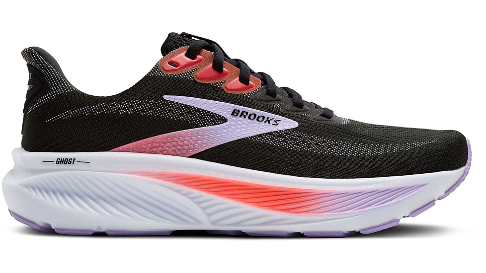 Brooks Ghost 17 Road Running Shoes - Womens, Black/Purple/Coral, 6, 1B, 1204311B080.060