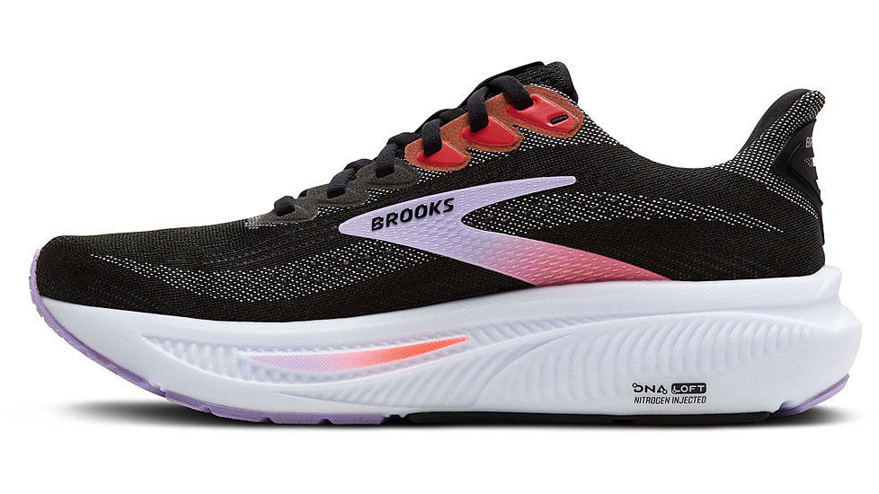 Brooks Ghost 17 Road Running Shoes - Womens, Black/Purple/Coral, 6, 1B, 1204311B080.060