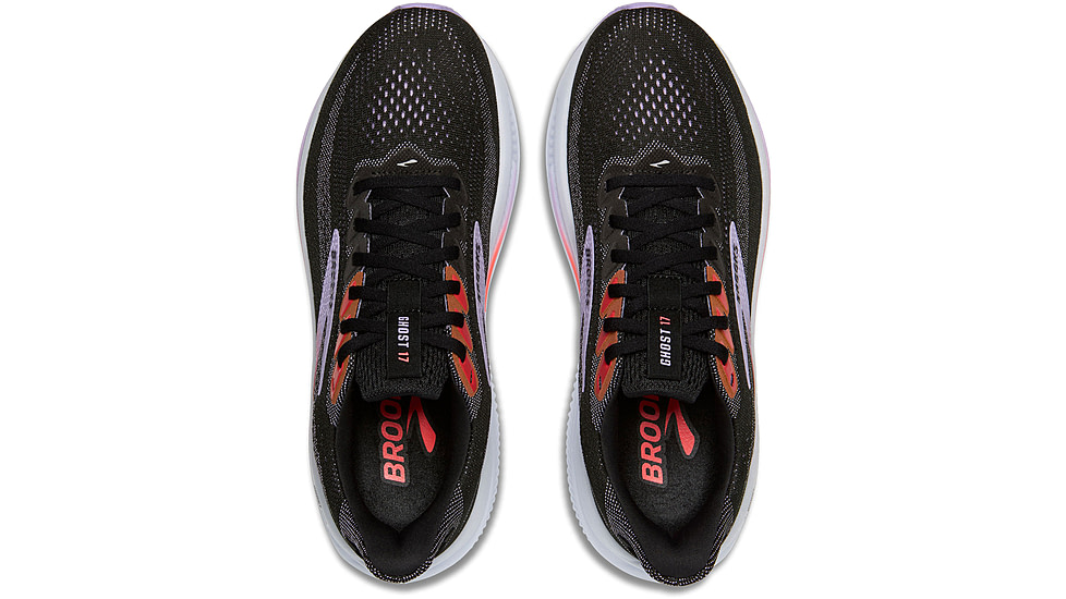 Brooks Ghost 17 Road Running Shoes - Womens, Black/Purple/Coral, 6, 1B, 1204311B080.060
