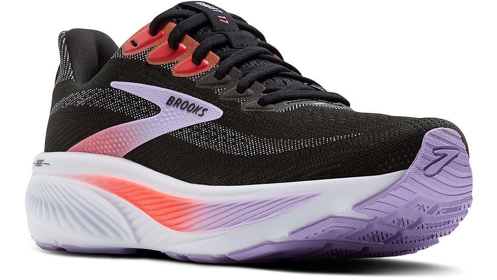 Brooks Ghost 17 Road Running Shoes - Womens, Black/Purple/Coral, 6, 1B, 1204311B080.060