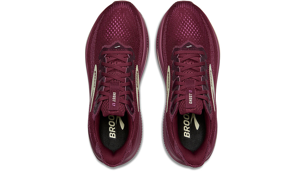 Brooks Ghost 17 Road Running Shoes - Womens, Burgundy/Pink/Green, 6.5, 1B, 1204311B581.065