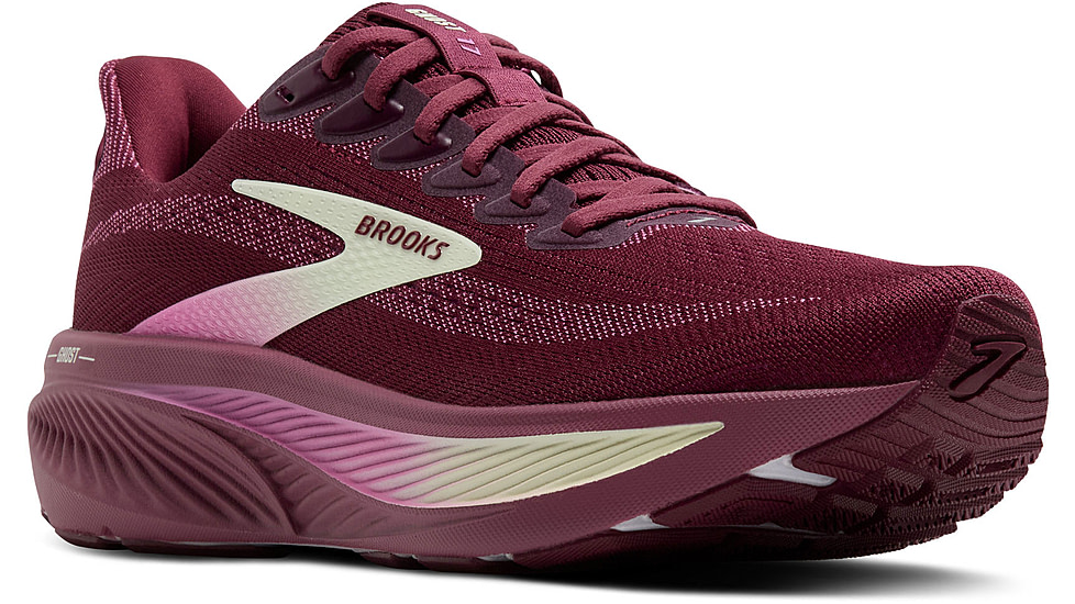 Brooks Ghost 17 Road Running Shoes - Womens, Burgundy/Pink/Green, 6.5, 1B, 1204311B581.065