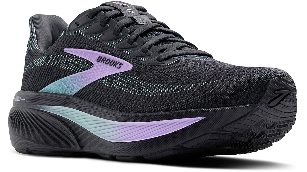 Brooks Ghost 17 Road Running Shoes - Womens, Grey/Clearwater/Purple, 6.5, 1B, 1204311B081.065