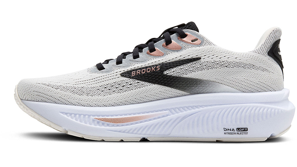 Brooks Ghost 17 Road Running Shoes - Womens, White/Black/Rose Gold, 9, 1B, 1204311B105.090