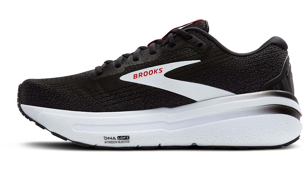 Brooks Ghost Max 2 Road Running Shoes - Mens, Black/White/Fiery Red, 10.0 US/Medium, 1104311D027.100