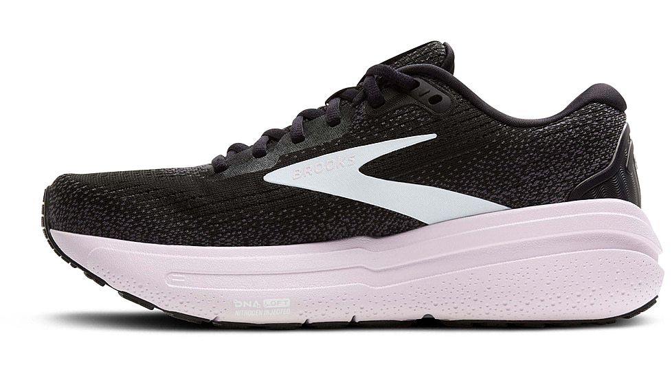 Brooks Ghost Max 2 Road Running Shoes - Womens, Black/White/Orchid Ice, 7.0 US/Medium, 1204201B077.070