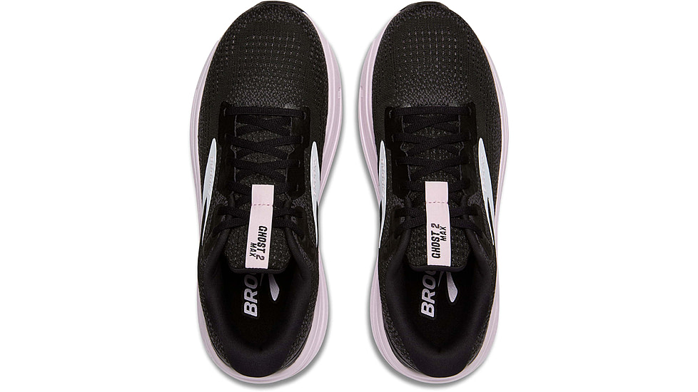Brooks Ghost Max 2 Road Running Shoes - Womens, Black/White/Orchid Ice, 7.0 US/Medium, 1204201B077.070