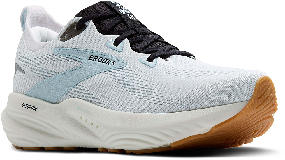 Brooks Glycerin 22 Road Running Shoes - Mens, Bright White/Winter Sky/Black, 12.0 US/Medium, 1104451D175.120