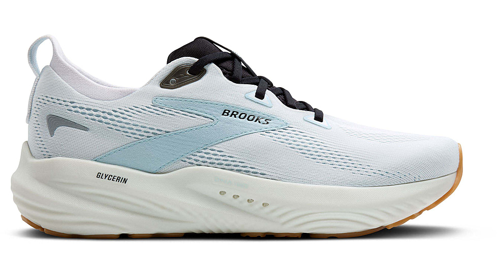 Brooks Glycerin 22 Road Running Shoes - Mens, Bright White/Winter Sky/Black, 12.0 US/Medium, 1104451D175.120