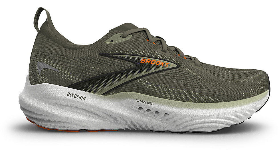 Brooks Glycerin 22 Road Running Shoes - Mens, Dusty Olive/Tea/Orange, 8.5, 1D, 1104451D347.085