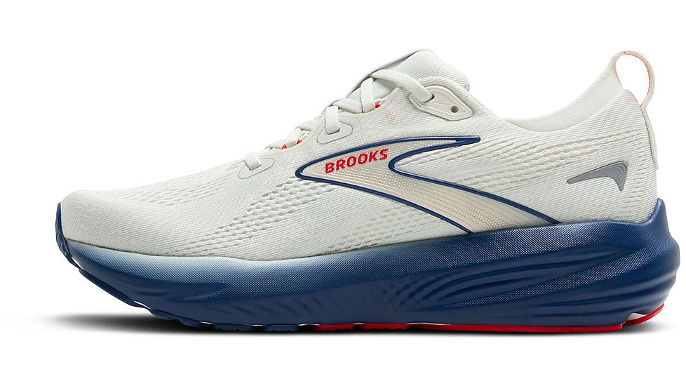 Brooks Glycerin 22 Road Running Shoes - Mens, Gray/Navy Peony/Fiery Red, 9.5, 1D, 1104451D404.095