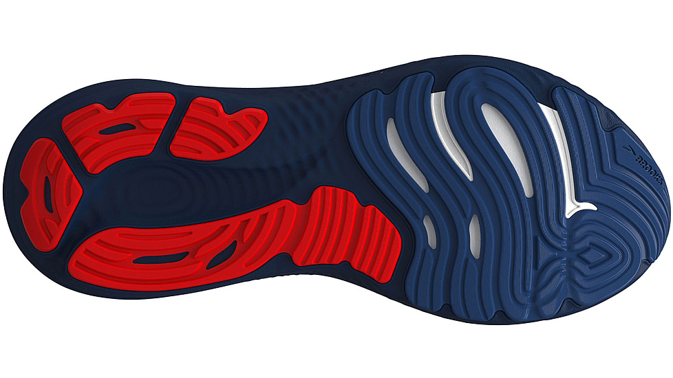 Brooks Glycerin 22 Road Running Shoes - Mens, Gray/Navy Peony/Fiery Red, 9.5, 1D, 1104451D404.095