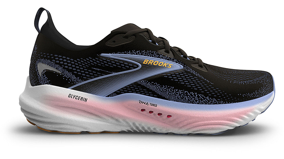 Brooks Glycerin 22 Road Running Shoes - Womens, Black/Blue Heron/Orange, 9.5, 1B, 1204341B088.095