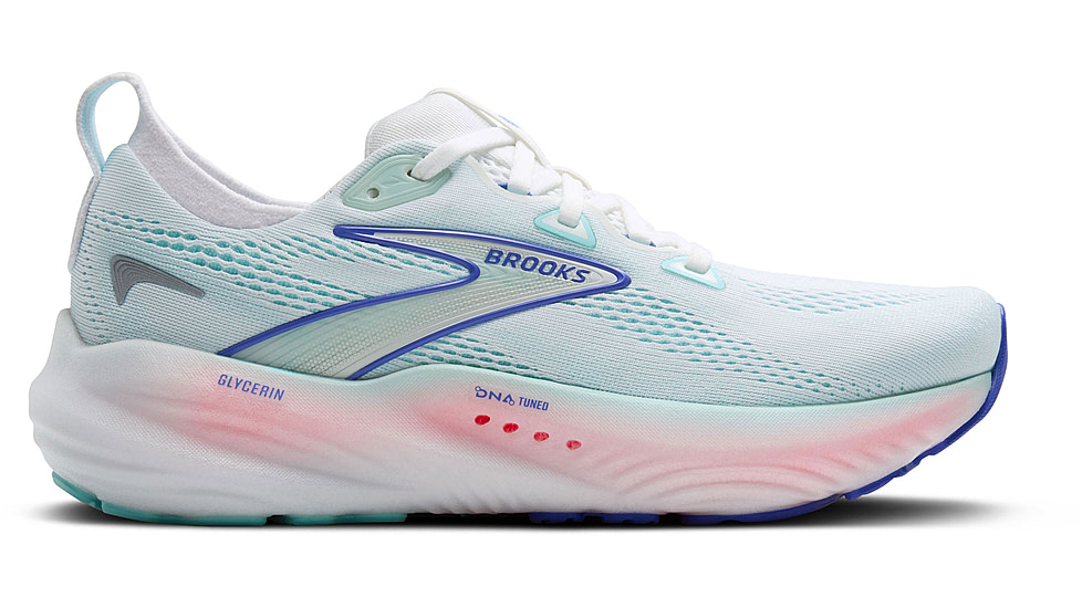 Brooks Glycerin 22 Road Running Shoes - Womens, White/Limpet Shell/Amparo Blue, 10, 1B, 1204341B110.100