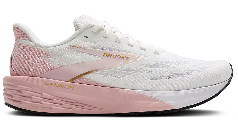 Brooks Launch 11 Road Running Shoes - Womens, White/Gold/Pink, 9, 1B, 1204391B164.090