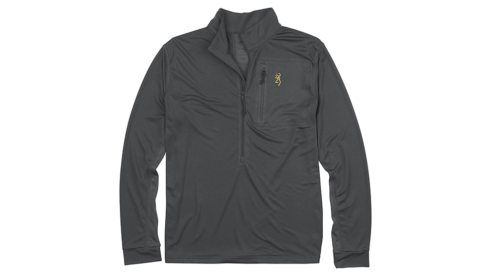 Browning Early Season 3/4 Zip Shirt - Mens, Carbon Gray, Large, 3010567903