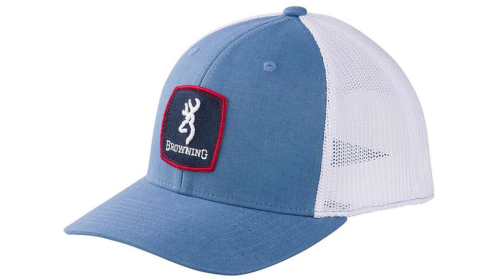 Browning Finn Mesh Snapback Square Patch Cap, Denim, One Size, 308797871