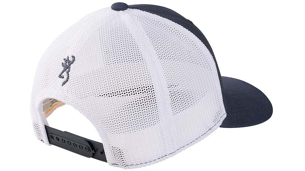 Browning Finn Mesh Snapback Square Patch Cap, Navy, One Size, 308797951