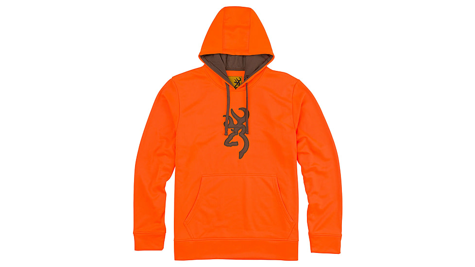 Browning Long Sleeve Tech Hoodie - Men's, Blaze Orange, Small, 3011880101
