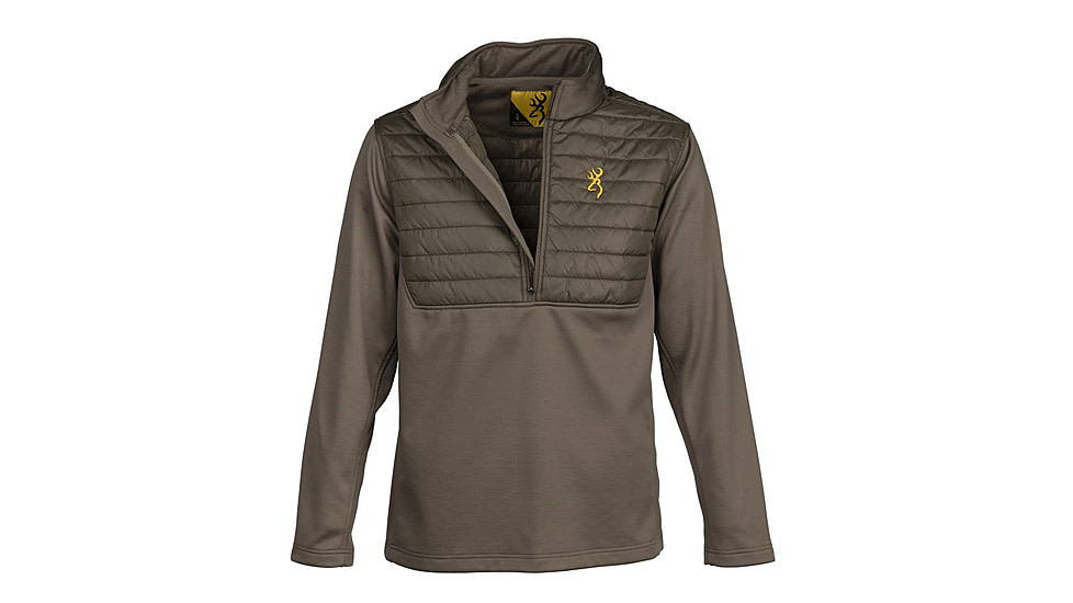 Browning Hybrid 1/4 Zip Baselayer Shirt - Mens, Extra Large, Major Brown, 3010969804