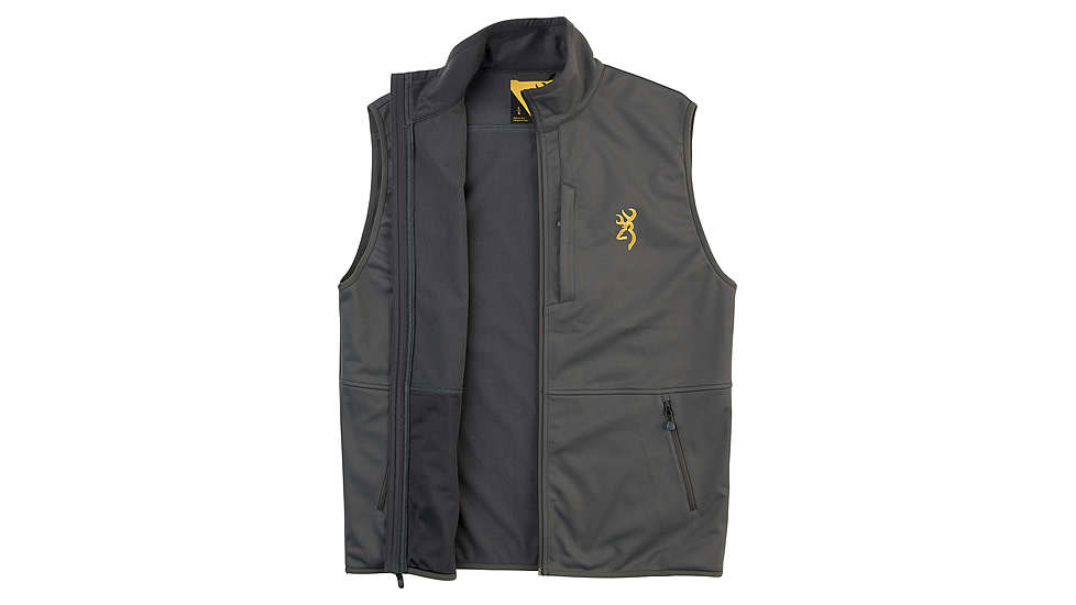 Browning Soft Shell Vest - Mens, Carbon Gray, Large, 3053107903
