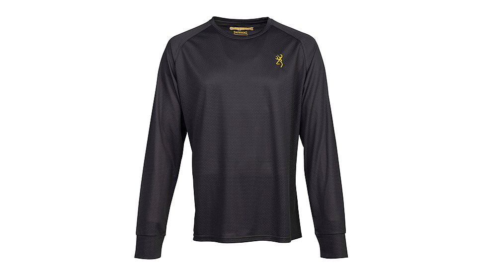 Browning Tech Long Sleeve T-Shirt - Mens, Small, Carbon, 3011747901