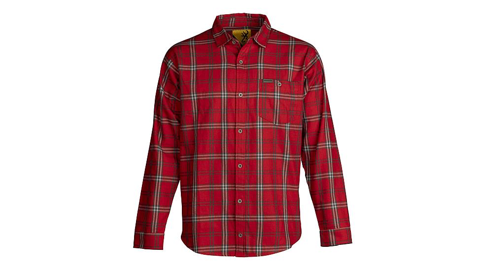 Browning Upland Flannel Shirt - Mens, Red, Large, 3012736103