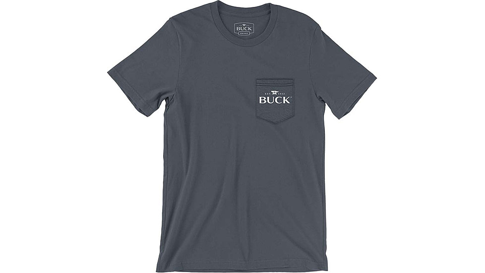 Buck Knives Pocket T-Shirt - Men's, Petrol Blue, Large, Cotton, 13354
