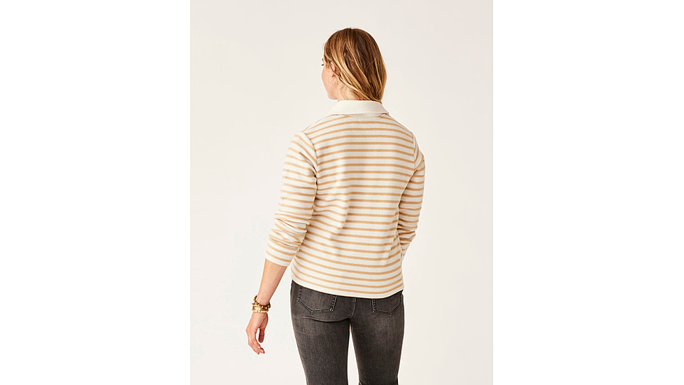 Carve Designs Clara Fleece Pullover - Womens, Birch Even Stripe, Large, FLPO15-282-LG