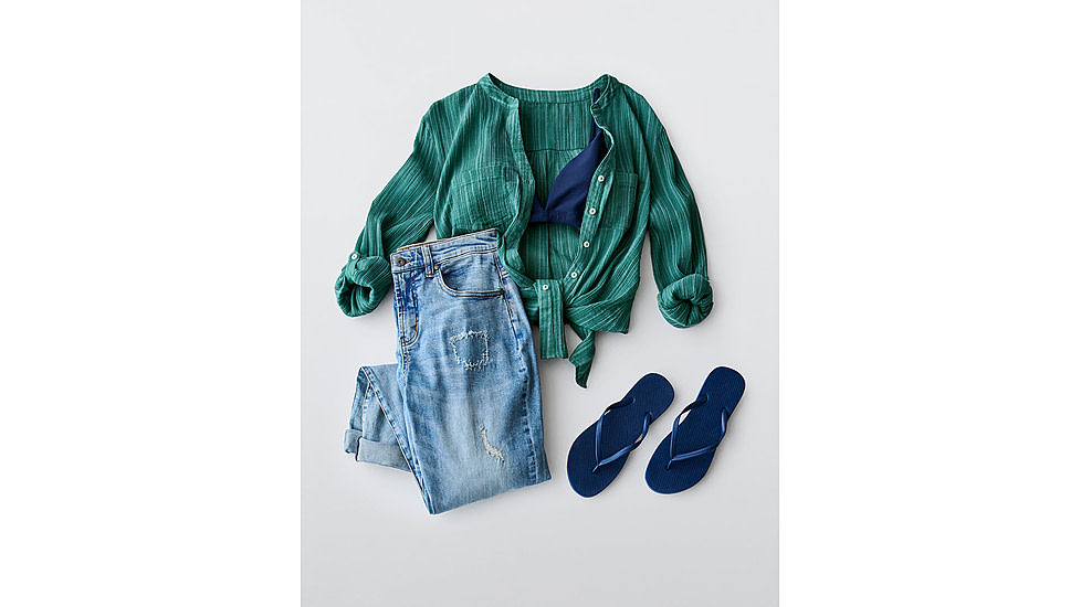 Carve Designs Dylan Gauze Tunic - Womens, Forest Multistripe, Extra Small, TWTC52-339-XS