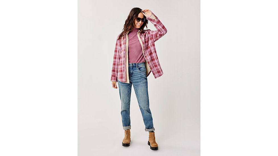 Carve Designs Fairbanks Supersoft Shirt - Womens, Brick Plaid, Extra Small, TKSS70-633-XS