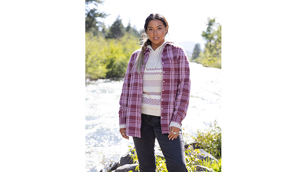 Carve Designs Fairbanks Supersoft Shirt - Womens, Brick Plaid, Extra Small, TKSS70-633-XS