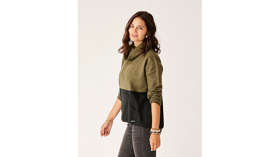 Carve Designs Rowayton Colorblock Cowl - Womens, Fir/Black, Extra Small, FLRC20-392-XS