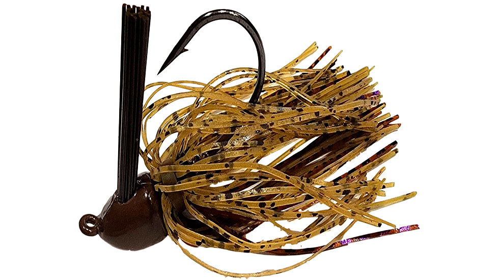 Chompers Skirted Brush Jig 1/2 oz - 2 Pack, Green Pumpkin/Purple Flash, SBJ12-203