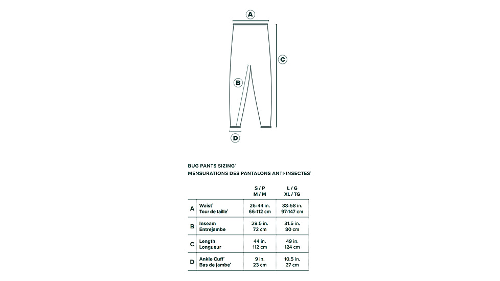 Coghlans Bug Pants, Small/Medium, 2501