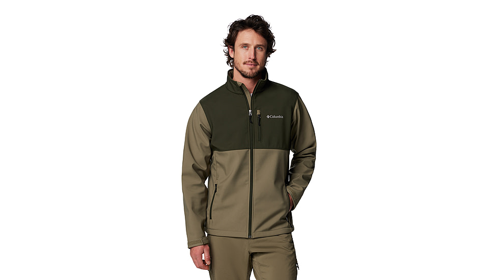 Columbia Ascender Softshell Jacket - Mens, Stone Green/Grey, L, 1556531-398-L