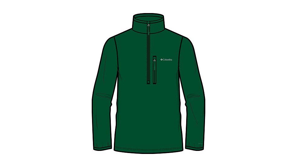 Columbia Essential Hike Grid Fleece Half Zip Jacket - Mens, Rain Forest, Medium, 2136801-375-M