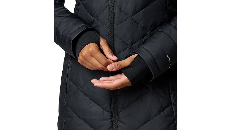 Columbia Heavenly Long Hooded Jacket - Womens, Black, L, 1738161-012-L