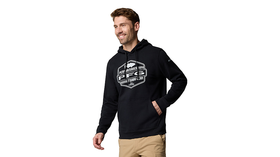 Columbia PFG High Side Hoodie - Mens, Black/High Side, XL, 2121031-010-XL