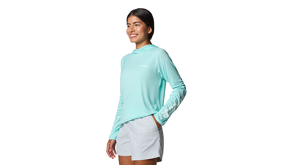 Columbia PFG Tidal Tee II Hoodie - Womens, Gulf Stream, M, 2113691-499-M