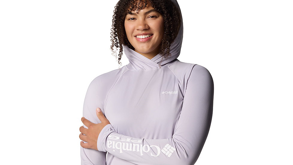 Columbia PFG Tidal Tee II Hoodie - Womens, Lavender Pearl, L, 2113691-551-L