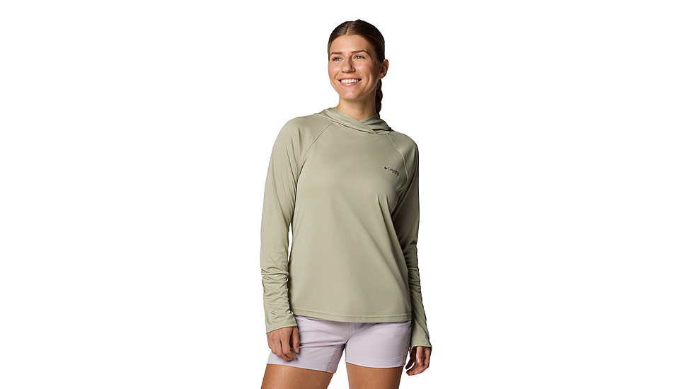 Columbia PFG Tidal Tee II Hoodie - Womens, Smokey Sage, L, 2113691-381-L