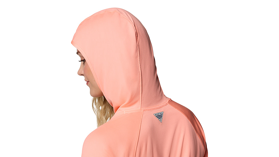 Columbia PFG Tidal Tee II Hoodie - Womens, Tiki Pink, L, 2113691-807-L