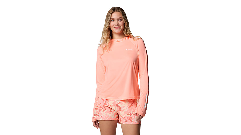 Columbia PFG Tidal Tee II Hoodie - Womens, Tiki Pink, L, 2113691-807-L