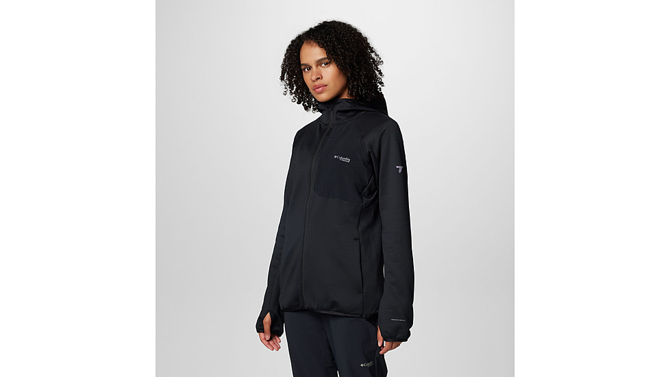 Columbia Triple Canyon Grid Fleece Hooded FZ Jacket - Womens, Black, Extra Small, 2085181010-XS